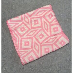 Vintage 60s Pink & White Silk Hair Scarf 1960s Retro Mod Twiggy Cool Hand Rolled